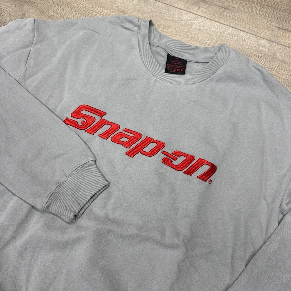 Snap On Tools Grey Crewneck Sweater Men's Sz L Tool‎ Automotive